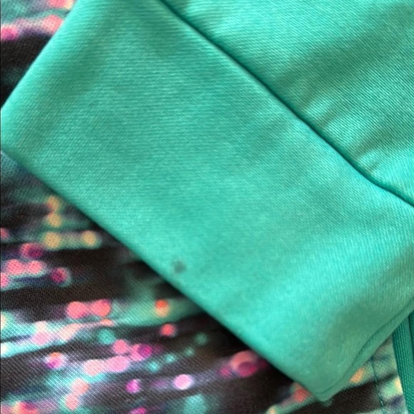 Champion Full Zip Hoodie Girls 14/16 Teal, Black, and Pink - Picture 3 of 4